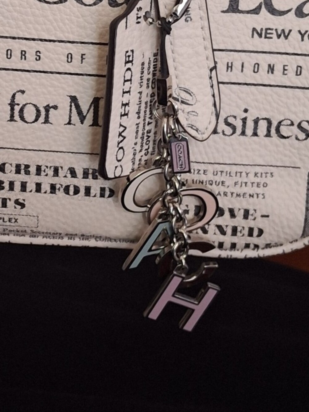 Coach signature letter Key Fob And Bag Charm